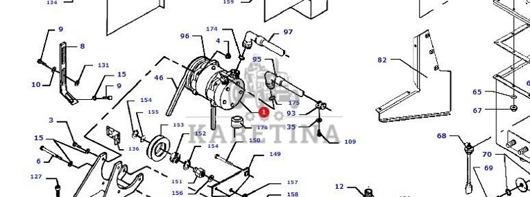 Massey Fergusson MF 30 - spręźarka kompresor klimatyzacji D45080062-1