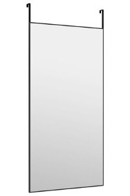 vidaXL Lustro na drzwi, czarne, 50x100 cm, szkło i aluminium-3
