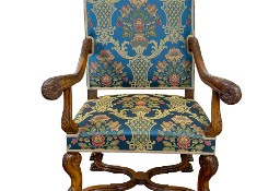 Fotel tron Ludwik XIV antyk stary Daniel Marot stylowy XIXw.