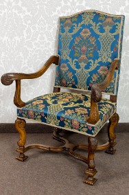 Fotel tron Ludwik XIV antyk stary Daniel Marot stylowy XIXw.-2