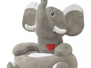 vidaXL Fotel dla dzieci słoń, pluszowy, szary80159-1