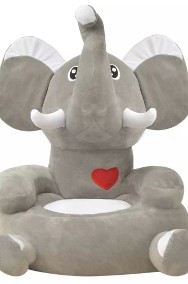 vidaXL Fotel dla dzieci słoń, pluszowy, szary80159-3