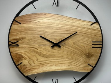 Zegar loft z drewnem, na zamówienie-1