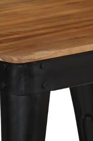 vidaXL Stół do jadalni z litego drewna akacjowego i stali, 75x75x76 cm-2