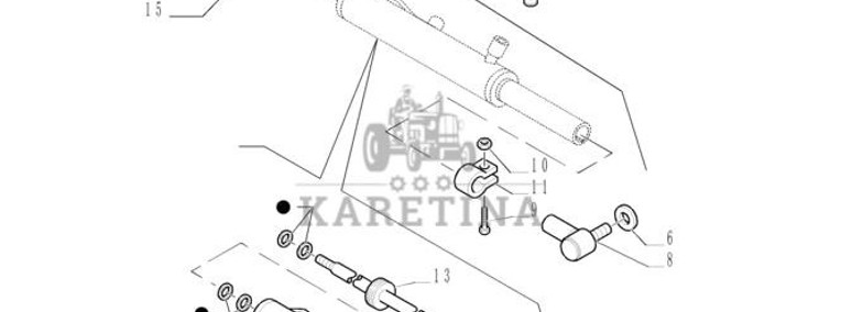 New Holland T6010 Silownik ukl kierown double acting, 28mm rod, 236.5mm stroke 82037177-1
