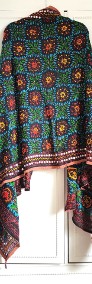 Duża chusta szal dupatta haftowana szyfon czarna phulkari hidżab hijab pareo-3