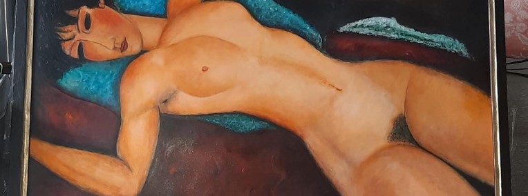 	 kopia obrazu Amedeo Modigliani - Akt leżący-1