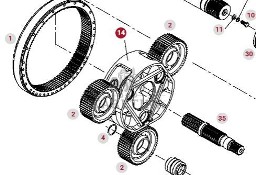 Valtra S274 S294 S324 S394 Fendt S927 S930 S933 S939 Jarzmo Wał Satelity Wieniec 954150150150
