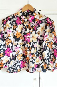 Kolorowa kwiatowa bluzka Lindex S kwiaty floral oversize koszula crop-2