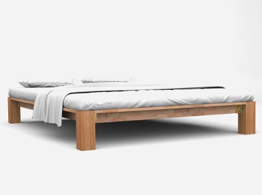 vidaXL Rama łóżka z litego drewna dębowego, 140 x 200 cm 247267-1