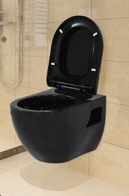 vidaXL Toaleta wisząca, ceramiczna, czarnaSKU:143023*-2