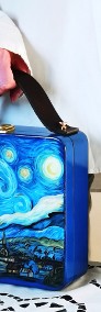 Autorska torebka wykonana z drewna bukowego. Van Gogha „Gwiaździsta noc”. -3