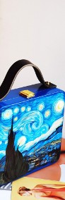 Autorska torebka wykonana z drewna bukowego. Van Gogha „Gwiaździsta noc”. -4