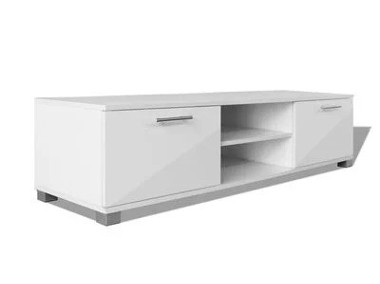 vidaXL Szafka pod TV, wysoki połysk, biała 120x40,5x35 cm-1