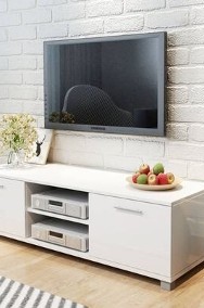 vidaXL Szafka pod TV, wysoki połysk, biała 120x40,5x35 cm-2