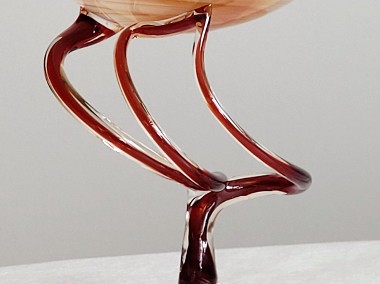 Dekoracyjne szkło puchar paterka na pajęczych nóżkach Huta Szkła Krosno-1