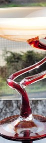 Dekoracyjne szkło puchar paterka na pajęczych nóżkach Huta Szkła Krosno-4