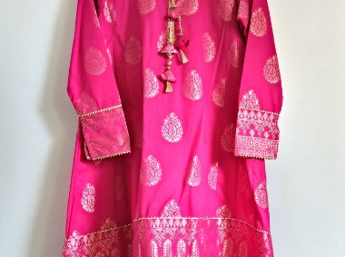 Tunika różowa złota M 38 orientalna indyjska etno boho kurta kameez sari-1