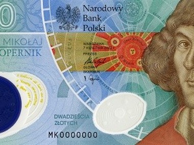  Banknot kolekcjonerski 20 złotych - Mikołaj Kopernik. Stan: UNC-1