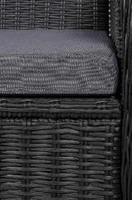 vidaXL Krzesła ogrodowe z poduszkami, 2 szt., polirattan, czarne 44146-2