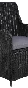 vidaXL Krzesła ogrodowe z poduszkami, 2 szt., polirattan, czarne 44146-3