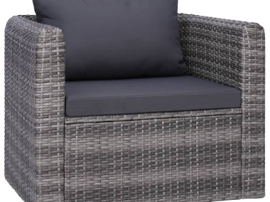vidaXL Ogrodowe krzesło z poduszką, rattan PE, szare 44161-1