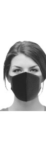 Maska ochronna na twarz maseczka wielorazowa czarna materiałowa-3