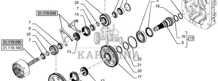 New Holland T6070 T7230 Koło zębate napędowe 25t 84192946-1