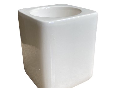 Świecznik ceramiczny biały-1