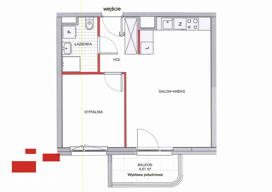 Nowe JEŻYCE 46m-2 pokoje z m.garażowym w podziemiu - Więcej