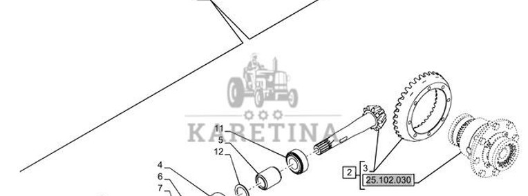 New Holland T6070 Koło zębate stoźkowe 10/34 ratio 84365311-1
