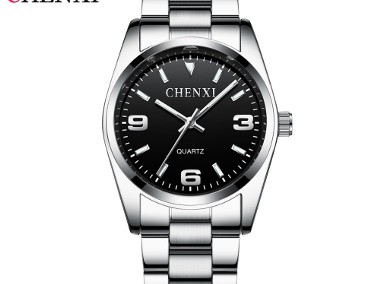 Zegarek męski czarny 35mm damski z bransoletą stalowa kwarcowy unisex nowy-1