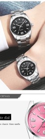 Zegarek męski czarny 35mm damski z bransoletą stalowa kwarcowy unisex nowy-4