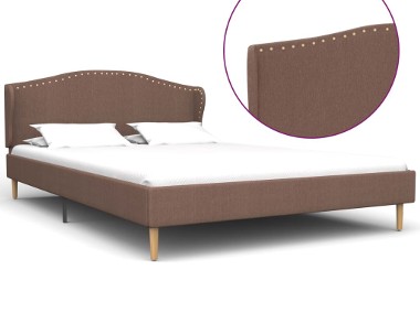 vidaXL Rama łóżka, brązowa, tapicerowana tkaniną, 120 x 200 cm 280653-1