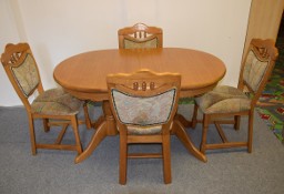 stół dębowy rozkładany i 4 krzesła - jak nowy