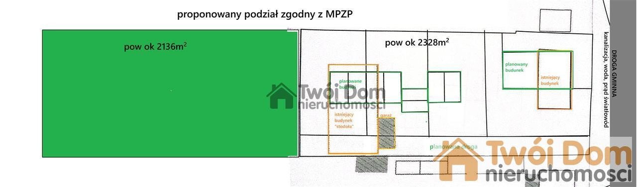 Teren inwestycyjny 4464 m²|MPZP|1 km od Kątów Wroc – pohled 2