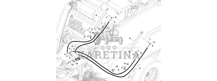 John Deere 960 - Siłownik hydrauliczny DC212766 (Układ hydrauliczny)-1