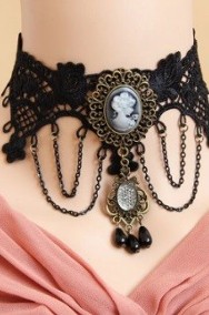 YiYaoFa Choker naszyjnik gotycka biżuteria koronka-2