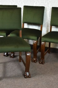 Komplet 4 sztuk krzeseł, krzesła neorenesans na lwich łapach stare-2