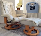 Fotel masujący jak nowy skóra naturalna do masażu podnóżek Okazja relaksacyjny