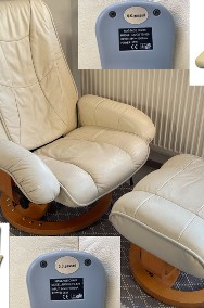 Fotel masujący jak nowy skóra naturalna do masażu podnóżek Okazja relaksacyjny-3