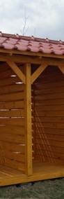 Nowoczesny domek z drewutnią składzik na drewno zadaszenie na opał domki -3