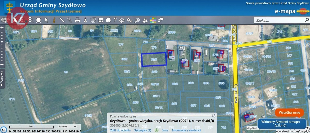 Działka na sprzedaż, 778 m², Szydłowo Szydłowo - Widok 2