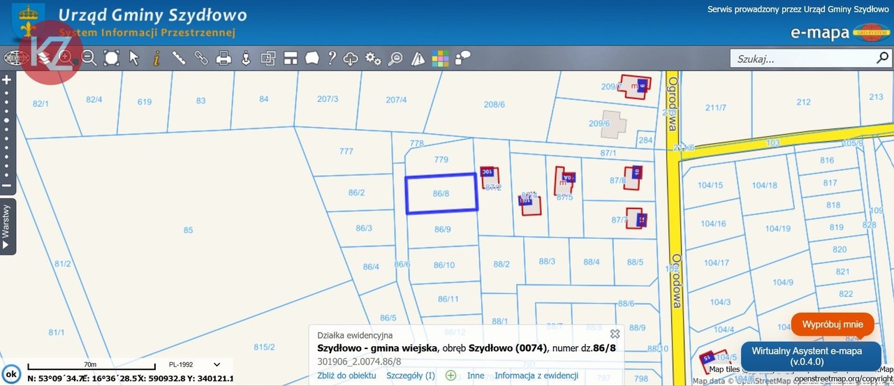 Działka na sprzedaż, 778 m², Szydłowo Szydłowo - Widok 3