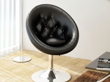 vidaXL Krzesło barowe, czarne, sztuczna skóra240449-1