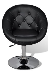 vidaXL Krzesło barowe, czarne, sztuczna skóra240449-2