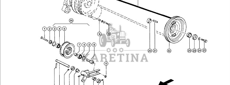 Claas Lexion 600 KOŁO PASOWE 0003557670 (Napęd do ryź-siekacz słomy, 3. stopień)-1