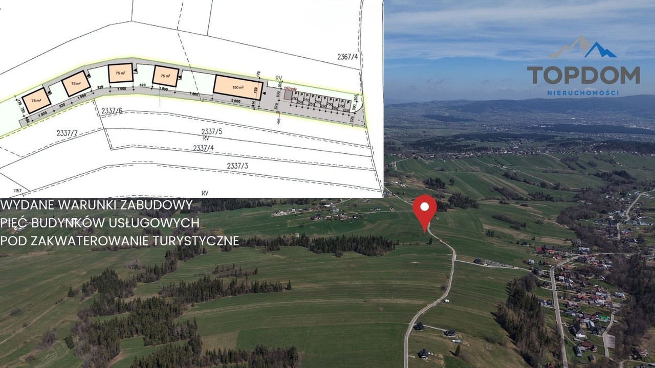 Działka z WZ na pięć domków w pięknej okolicy z widokiem na Tatry - Widok 3