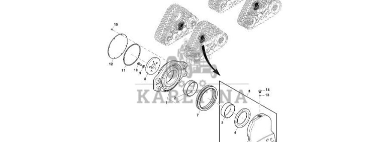 John Deere 9470RX - Oś przegubu RE566989 (Gąsienice i obciąźniki)-1
