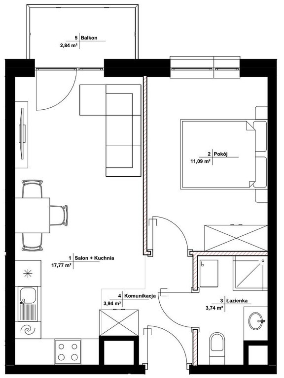 2 pokoje, ustawne, balkon, zieleń, cisza - Widok 2